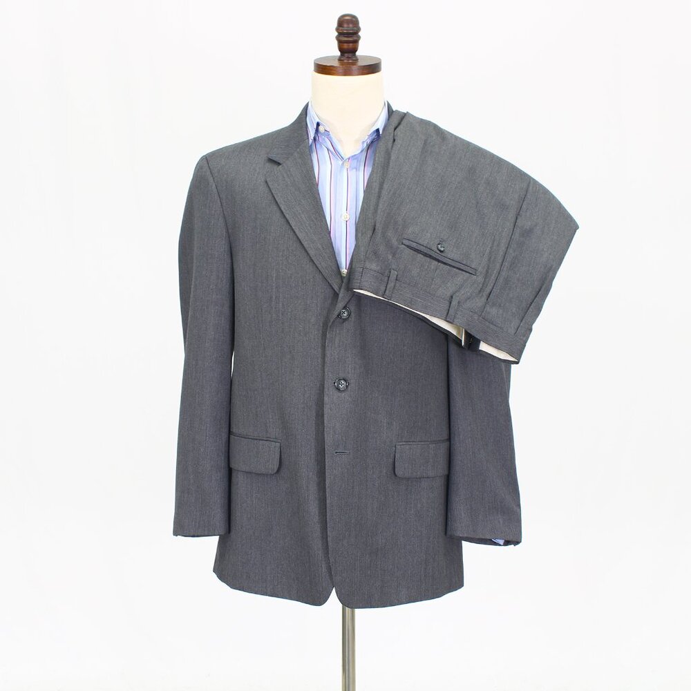F.R. Tripler & Co. 42R 32x30 Gray Full Suit 3-Button Solid R532
